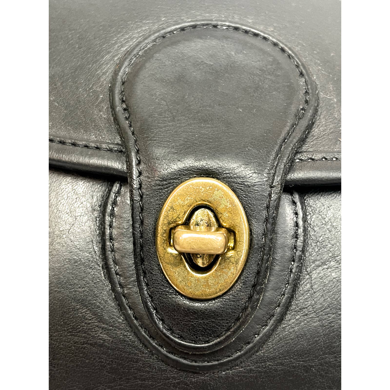 CoachVintage Coach Black Leather Devon Handbag - Crossbody Strap - Black Dog Vintage