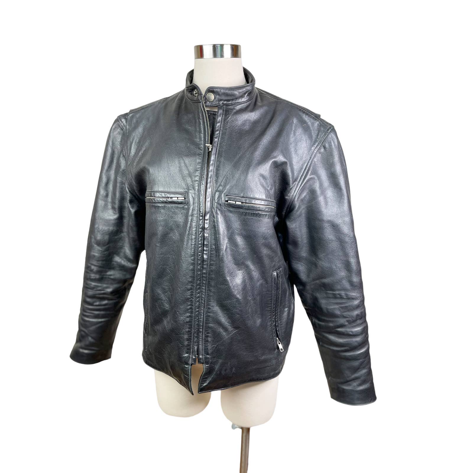 detroit choppersDetroit Choppers Mens Motorcycle Jacket Black Leather Iconic D Templar Cross - Black Dog Vintage