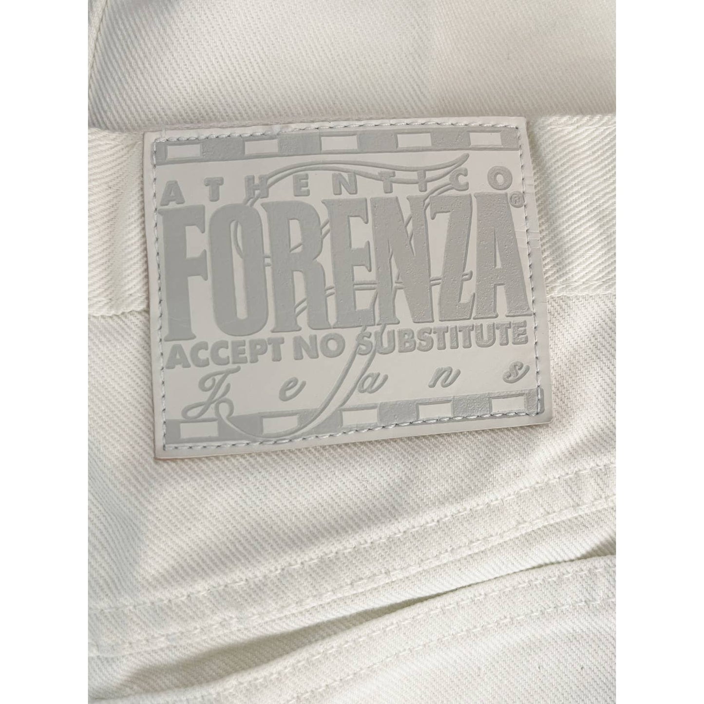 ForenzaForenza Vintage White Jeans - 100% Cotton White Tapered Jeans - Hi Rise - Black Dog Vintage