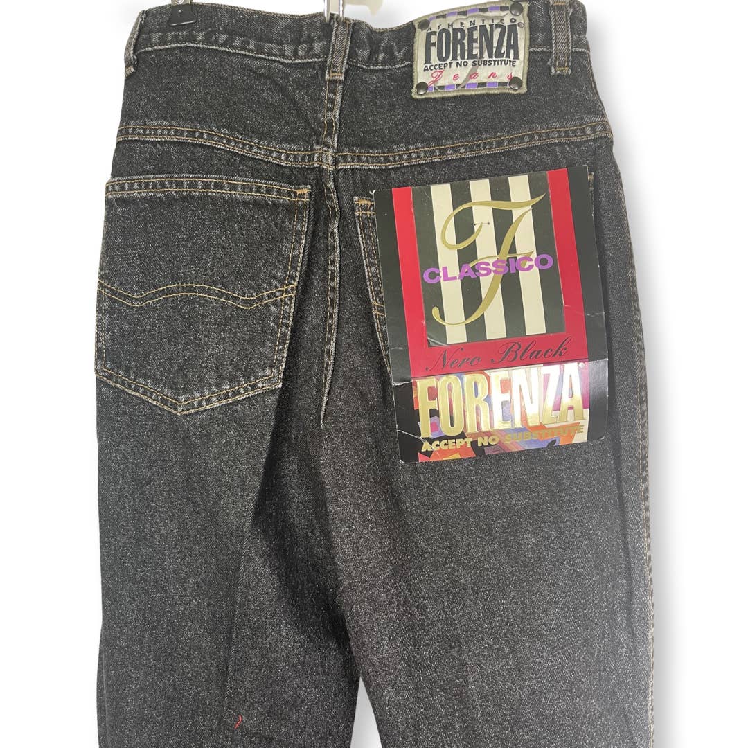 ForenzaVintage 1980's Deadstock Forenza Classico Nero - Black - Jeans - Mom Jeans Size 4 - Black Dog Vintage