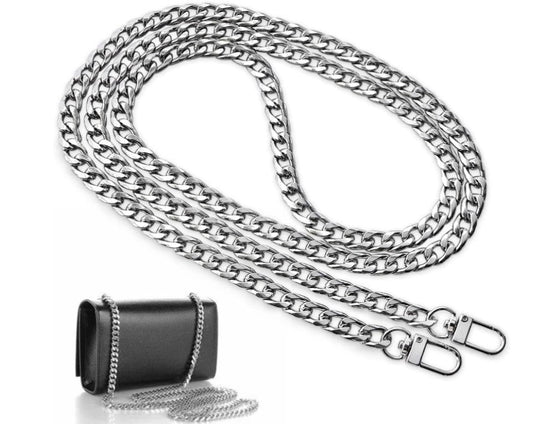 GH47" Gold or Silver Cross Body Chain For Handbag With End Clips - Black Dog Vintage