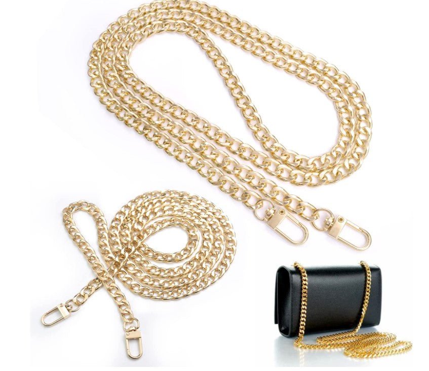 GH47" Gold or Silver Cross Body Chain For Handbag With End Clips - Black Dog Vintage