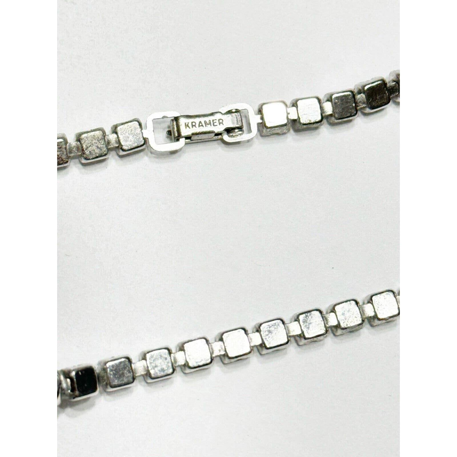 kramerSIGNED KRAMER Vintage Necklace Clear And Black Diamond Rhinestone Deco Style - Black Dog Vintage