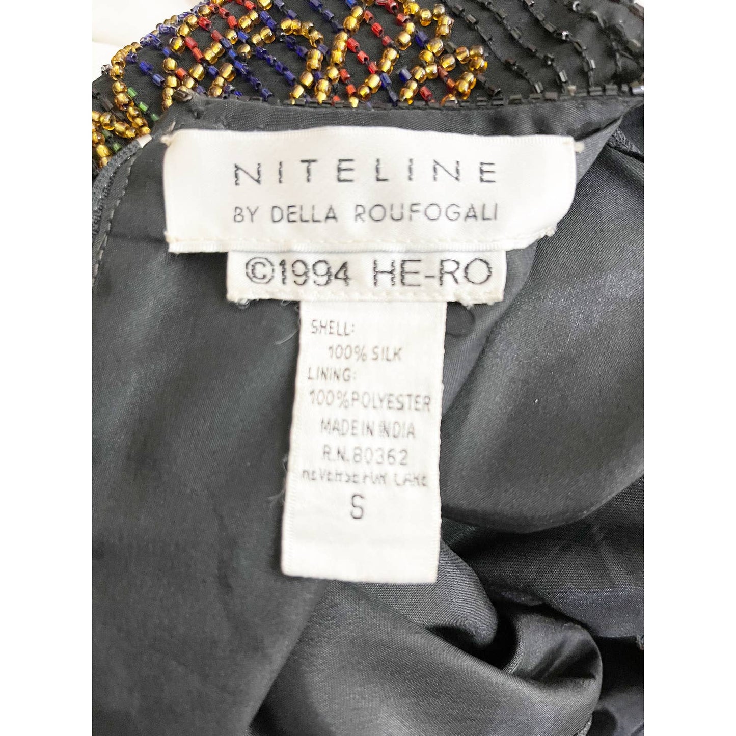 NitelineVintage 1990s Niteline By Della Roufogali Sequin Silk Top - Black Dog Vintage