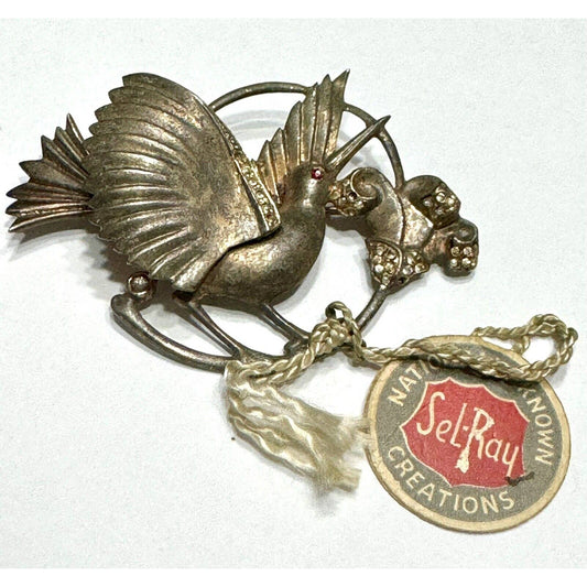 Sel-Ray creationsVintage Sel-Ray Sterling Silver Bird Brooch - Original Tag - ULTRA RARE - Black Dog Vintage