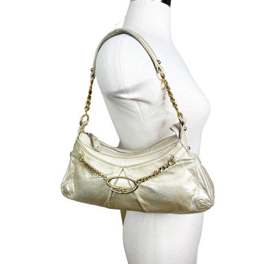St. JohnSt John Vintage Gold Leather Shoulder Bag Handbag Chain Strap Gold Hardware - Black Dog Vintage