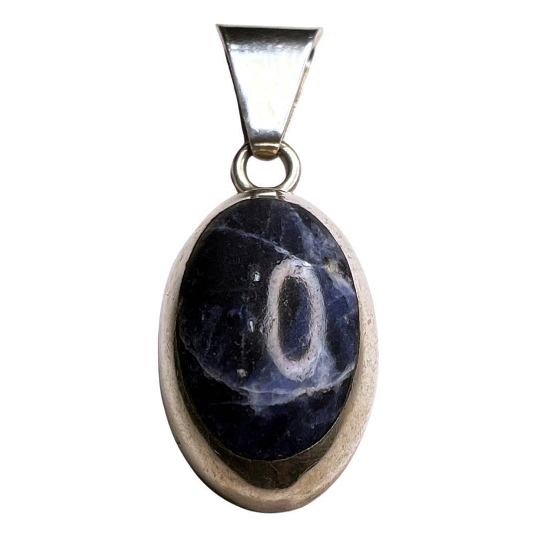 unknownSterling Silver and Sodalite Pendant - Black Dog Vintage